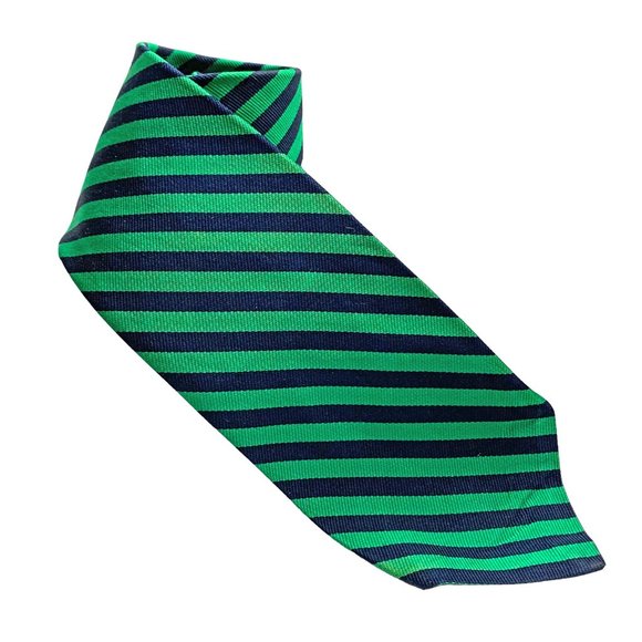 Robert Talbott for Nordstrom‎ Handsewn 100% Silk Green Navy Stripe Necktie - Picture 9 of 9